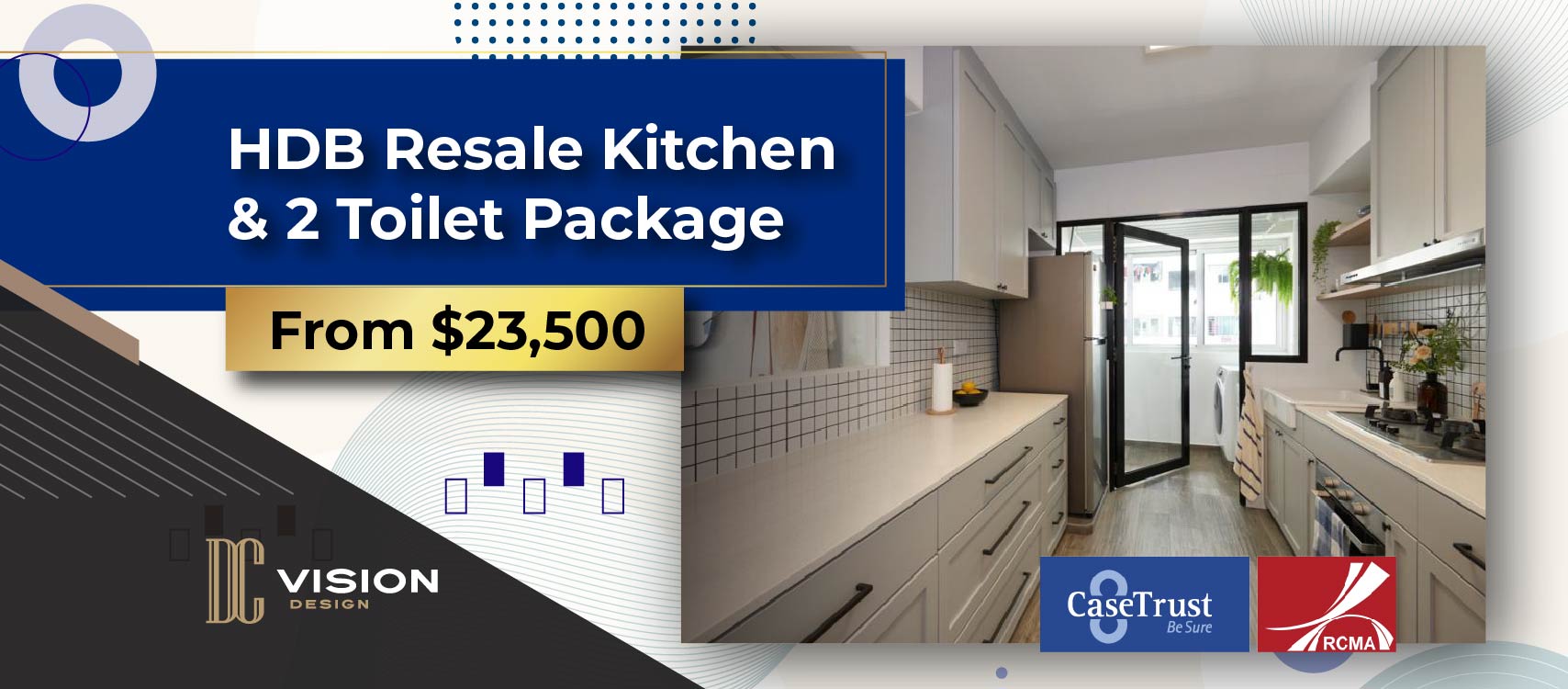 HDB resale kitchen & 2 Toilet package